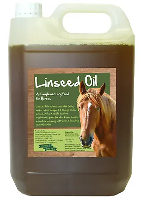 Horse Herbs Linseed Oil 5 Litre - Oil Supplement For Horses - Equine Linseed • £24.49