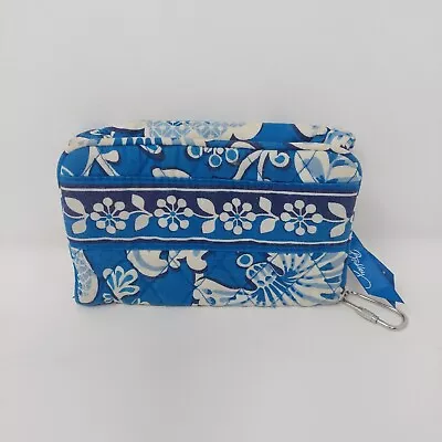 Vera Bradley Blue Lagoon One For The Money Kiss Snap Coin Purse Bifold Wallet • $16