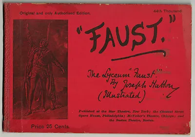 The Lyceum Faust Joseph Hatton Illustrated Theatre Programme • $65