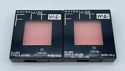 2 X Maybelline New York 35 CORAL Fit Me Blush 0.16 Oz New Sealed Free Shipping • $10.99