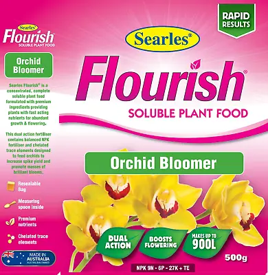 $14.25 • Buy RON Orchid Searles Flourish Orchid Bloomer Soluble Plant Food 500g TRACE ELEMENT