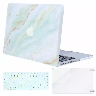MOSISO Case Only Compatible Older Version MacBook Pro Retina White Green Marble • $8.95
