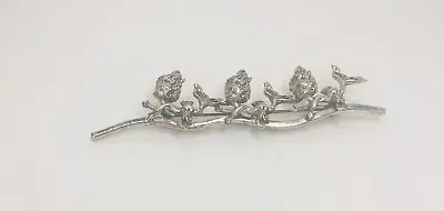 Vintage Mermaid Babies Tortolani Bar Brooch/Pin  Baby  Silver Plated 4” L • $45.99