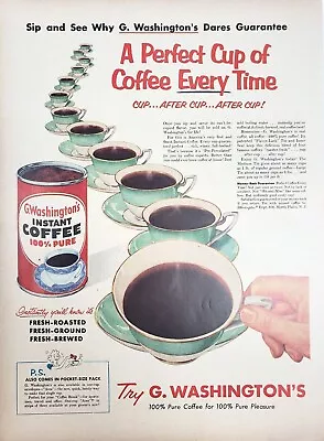 G Washingtons Instant Coffee Vintage Ad Original Cups Saucers Beverage Joe • $11.33