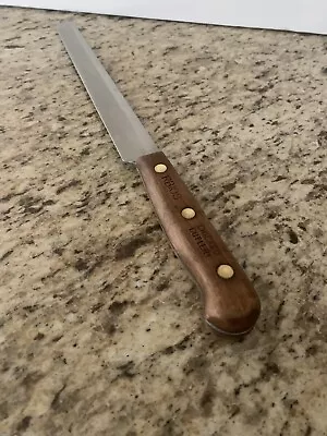 $29.99 • Buy Vintage CHICAGO CUTLERY Walnut Handle RB10S 10  Roast Beef Slicing Knife Exc