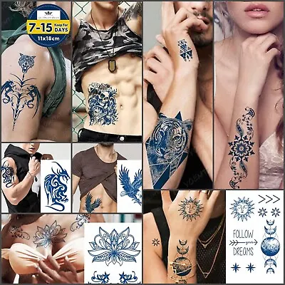 £3.49 • Buy Semi Permanent Long Lasting Temporary Fake Tattoos Men Women Sticker Tattoo Art