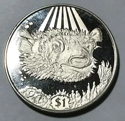 2019 Virgin Islands 1 Dollar Porcupine Puffer Fish Animal Wildlife Coin • $28.79