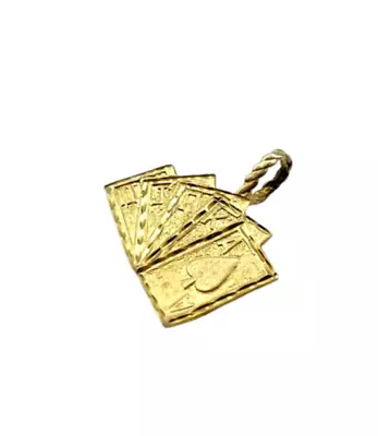 Michael Anthony 14K Yellow Gold Royal Flush Poker Cards Pendant 1984 • $175