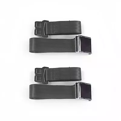 Camaro 1970 - 1981 Airplane 2pt Charcoal Lap Bucket Seat Belt Kit - 2 Belts • $59.95