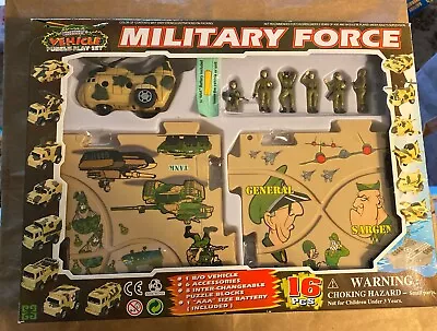 Military Force Battery Operated Vehicle Puzzle Playset 16 PCS In Box • $21.99