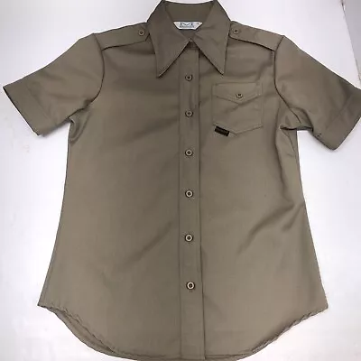 Vintage 70s Maverick Shirt Mens XS 34 Field Work Safari Camp Outdoors Tan Khaki • $8.88