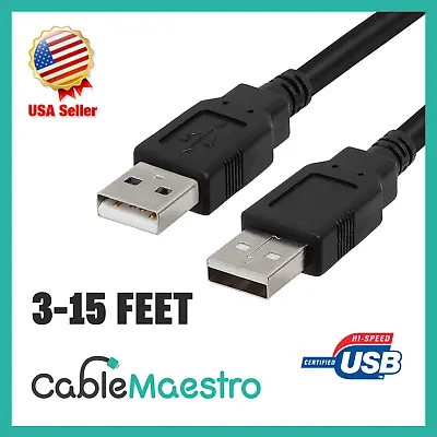 HIGH SPEED USB 2.0 Cable Printer Hard Drive Cord Type A Male To A Male 3-15FT • $4.75