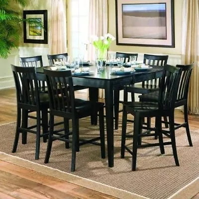 9 PC Lakeside Counter Height Dining Table And Stool Set In Black • $1025