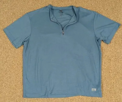 REI Men’s Short Sleeve 1/4 Zip Shirt Polartec Power Dry Size Large Vintage 2003 • $12.99