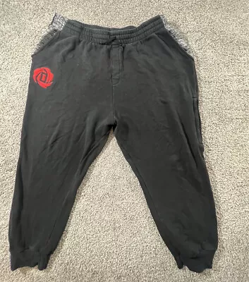 Vintage Adidas Derrick D Rose Sweatpants Joggers Mens Sz XL Black Pants • $45.88