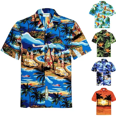 Mens Hawaiian Shirt Stag Beach Hawaii Aloha Party Summer Holiday Fancy Mix Palm • £3.99