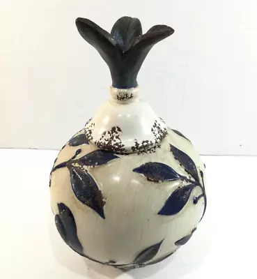 Hand Made Vase/urn With Lid Approx. 11  Tall Bird And Leaves VGC • $39.95