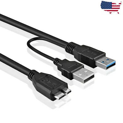 Dual USB 3.0 Type A To Micro-B USB Y Cable For External Hard Drives Buffalo • $7.90