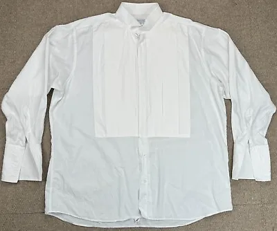 Brooks Brothers Mens Rare Vtg Ruffled Broadcloth Wing Tuxedo Shirt Size 17.5-44 • $76.50