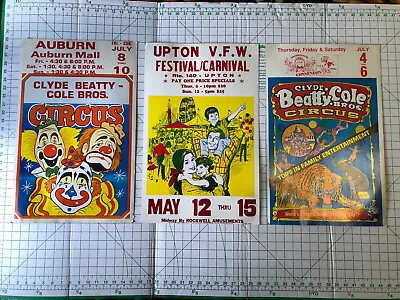 Vintage Clyde Beatty Cole Bros Circus 14x22 Sign Hard Posters Ray Dirgo • $101.16