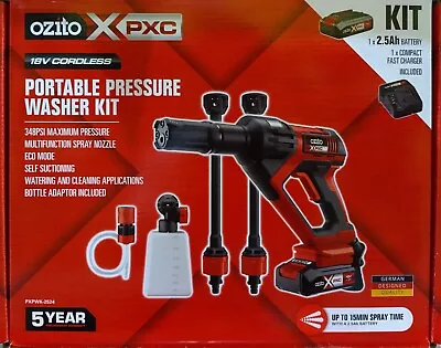 Ozito 18V PXC Power X Change Cordless Power Pressure Portable Washer 2.5Ah Kit • $297