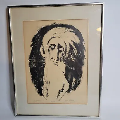 Doris Klein Lithograph Numbered And Signed  The Old Man  Framed Under Glass • $59.97