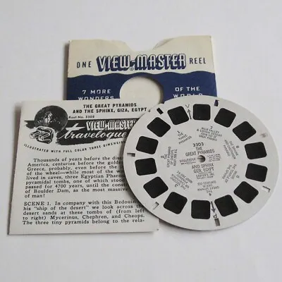 View-Master Reel 3303 Great Pyramids And Sphinx Egypt Viewmaster • $1