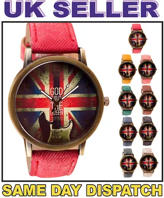 BIG Unique Cool Retro Youth Punk LARGE Watch Union Jack Flag Christmas Present • £9.99