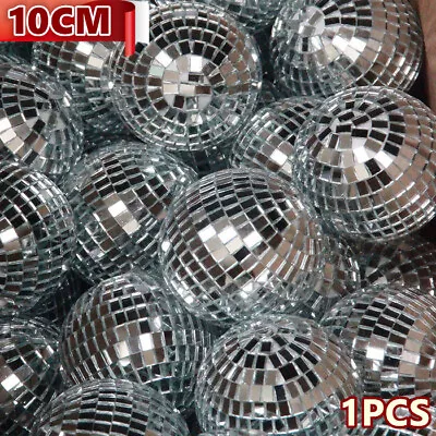 10cm Mirror Disco Ball Silver 4inch Hanging Glitter Ball For DJ Dance Party 1PCS • £9.56