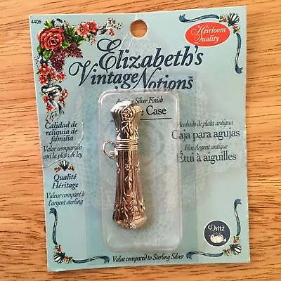 Elizabeth's Vintage Notions Antique Silver Finished Needle Case New • $19.99