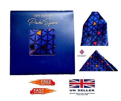 Hanky Paisley Polka Plaid Super Silk Pocket Square Handkerchief Gift 11 X11  • £2.79