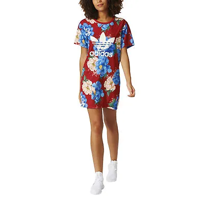 $55 • Buy Adidas Originals Women's Trefoil Tee Dress Floral Hawaii - Floral