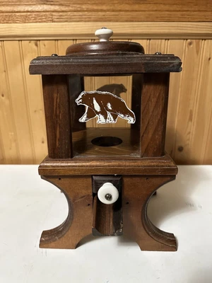 $17.60 • Buy Vintage Wood Nut Gumball Candy Peanut Machine Dispenser Glass Windows Bear