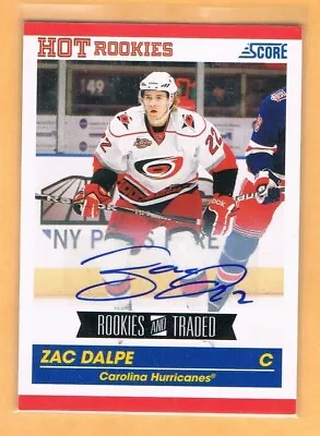 2010-11 Score Rookies And Traded Zac Dalpe Auto Rookie #595 Hurricanes • $3.95