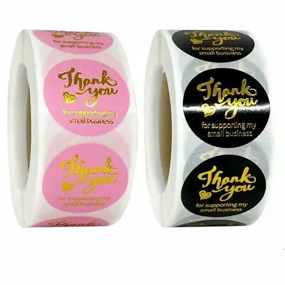 Thank You For Supporting My Small Business Hand Made Labels Stickers Gift Pink • £1.29