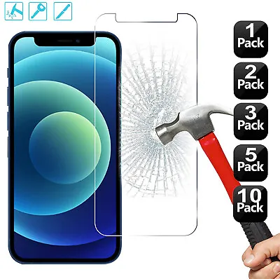 $31.34 • Buy For IPhone 11 12 13 14,Pro,Max [Crack Saver] Tempered Glass Screen Protector Lot