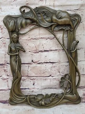 Classic Art Nouveau Bronze Sculpture: Woman And Tulip By Milo Art NR • $154.50