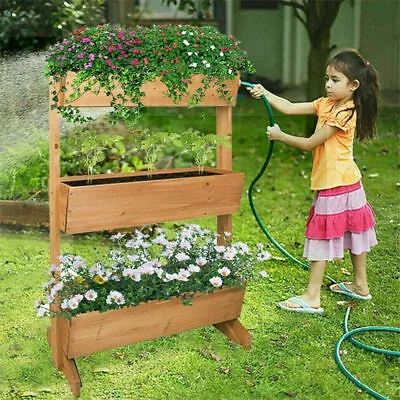 Oversized Wooden Vertical Raised Garden Bed Vegetable Planter Box Outdoor Indoor • $45.97