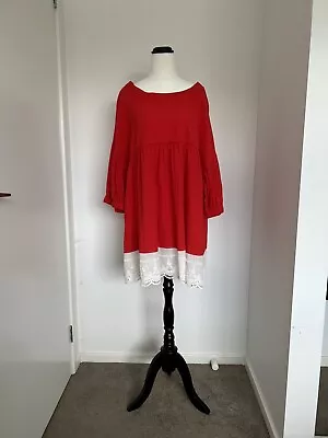 Zanzea Collection Plus Size Red Blouse Top Dress Size 5XL • $22.88