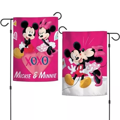 Minnie & Mickey Mouse Double Sided Design Garden Flag 12 X18  Yard Banner Disney • $16.86
