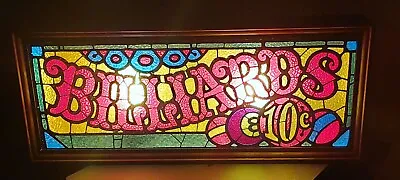 VTG Billiards 10 Cents Pool Bar Room Light Up Wood Faux Stained Glass Man Cave • $70