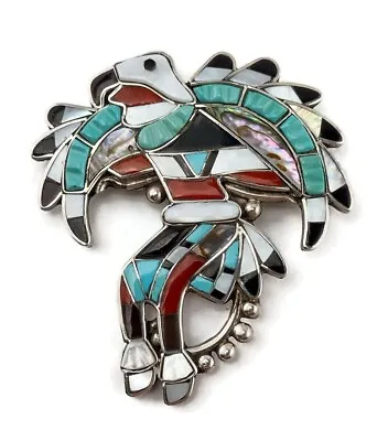 Linette Laiwakete Native American Sterling Silver Kachina Dancer Pin Pendant • $275