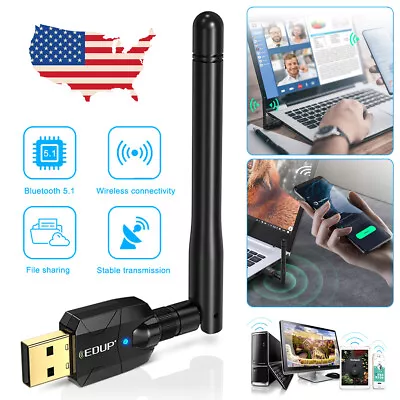 Wireless Adapter USB WiFi Network Adapter Bluetooth 5.1 Transmitter Dongle 2024 • $11.99