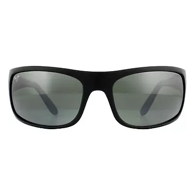 Maui Jim Sunglasses Peahi 202-35UTD Matte Black Neutral Gray Polarized • $262