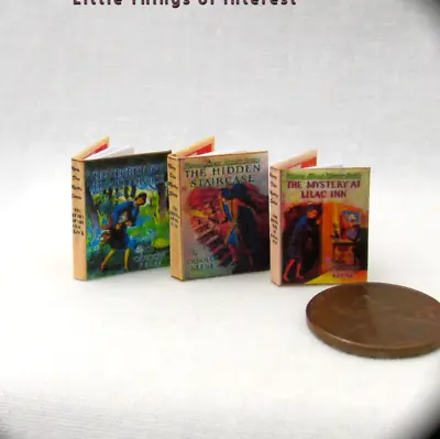 NANCY DREW MYSTERIES SET (3) 1:12 Scale Miniature Books • $14.73