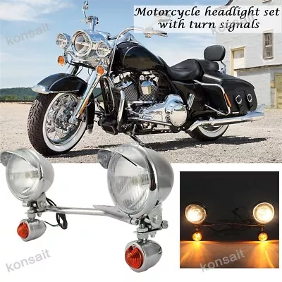 Passing Light Bar Turn Signals For Kawasaki VN Vulcan Classic Nomad Drifter 1500 • $67.76