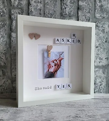 5. Scrabble Picture Photo Frame Love Couples Engaged Engagement Wedding Proposal • £20