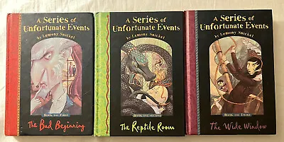 £3.50 • Buy A Series Of Unfortunate Events By Lemony Snicket - Books 1-3 Bundle