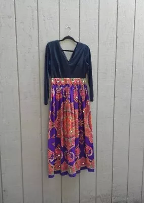 $49 • Buy 70s Mandela Maxi Dress S Psychedelic Grateful Dead Spinner Handmade True Vintage