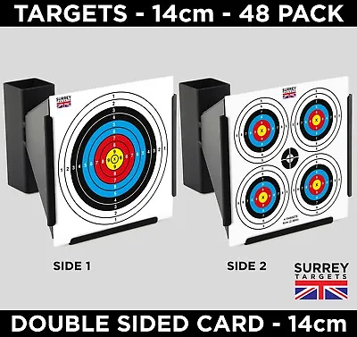£5.99 • Buy 14cm Air Rifle Pistol Gun BB Airsoft Shooting Targets - 2 SIDED - 250gsm 48pcs